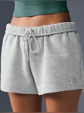 ALO Yoga Gray Elastic Waist Athletic Shorts